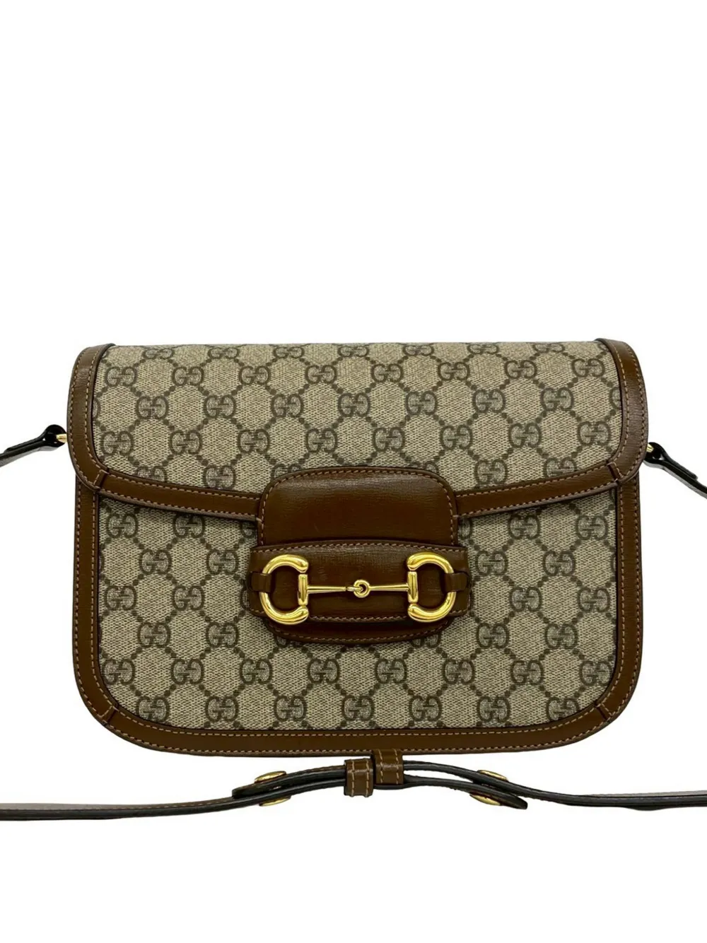 Gucci Pre-Owned 2016-2026 Medium GG Supreme Horsebit 1955 shoulder bag - Nude