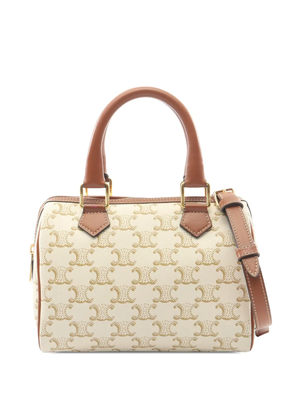 Celine Pre-Owned 2000-2026 Small Triomphe Coated Canvas boston bag - Nude