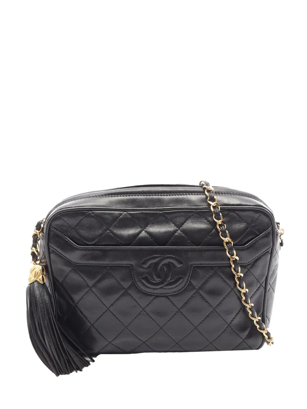 CHANEL Pre-Owned 1991-1994 CC Quilted Lambskin Tassel Camera Bag crossbody bag - Nero