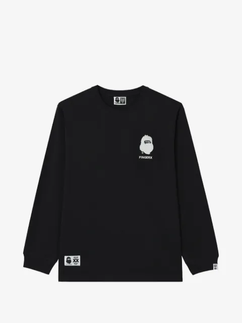 FINGERCROXX x A Bathing Ape logo-print long-sleeve T-shirt