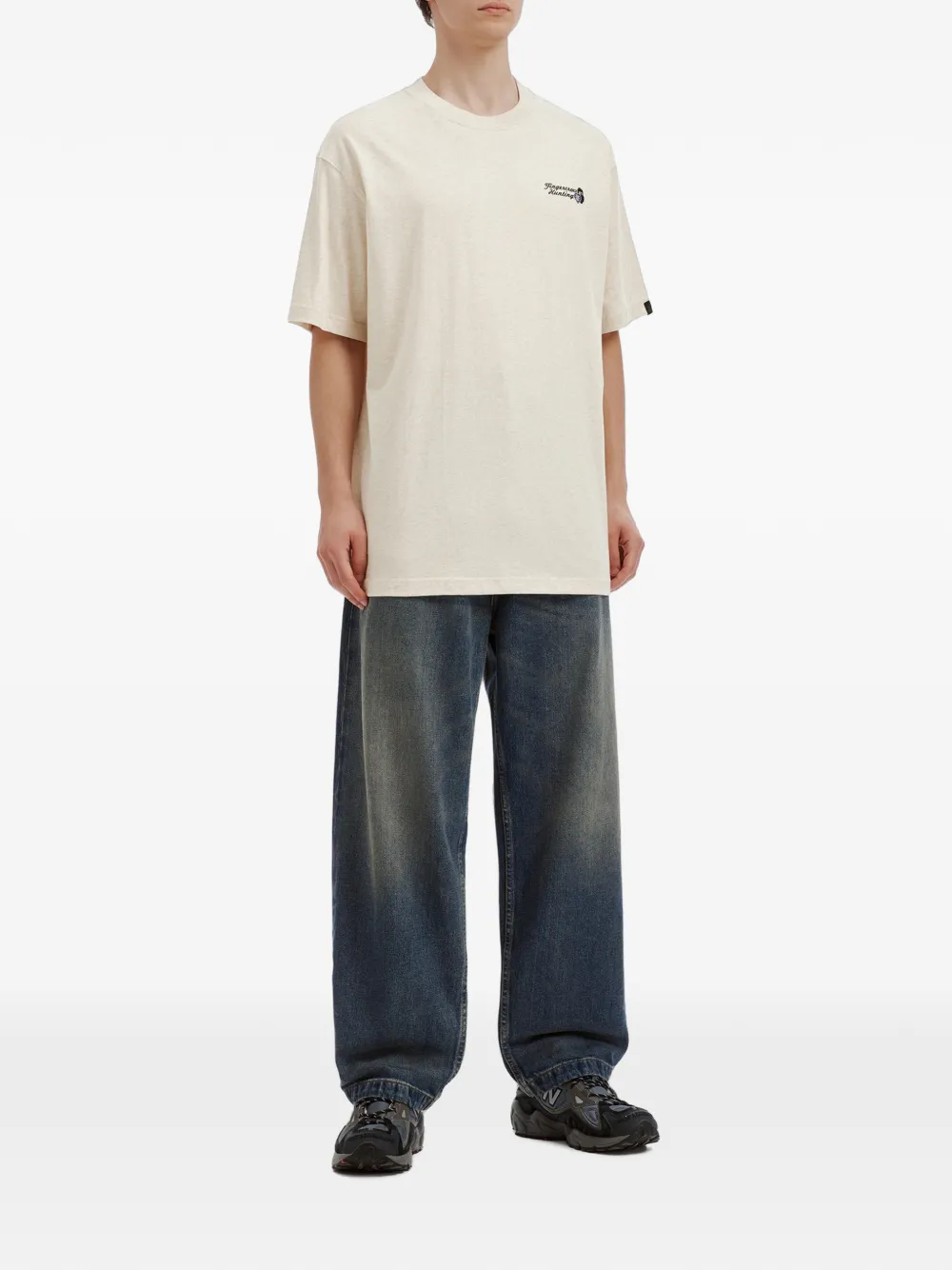 FINGERCROXX T-shirt met print Beige