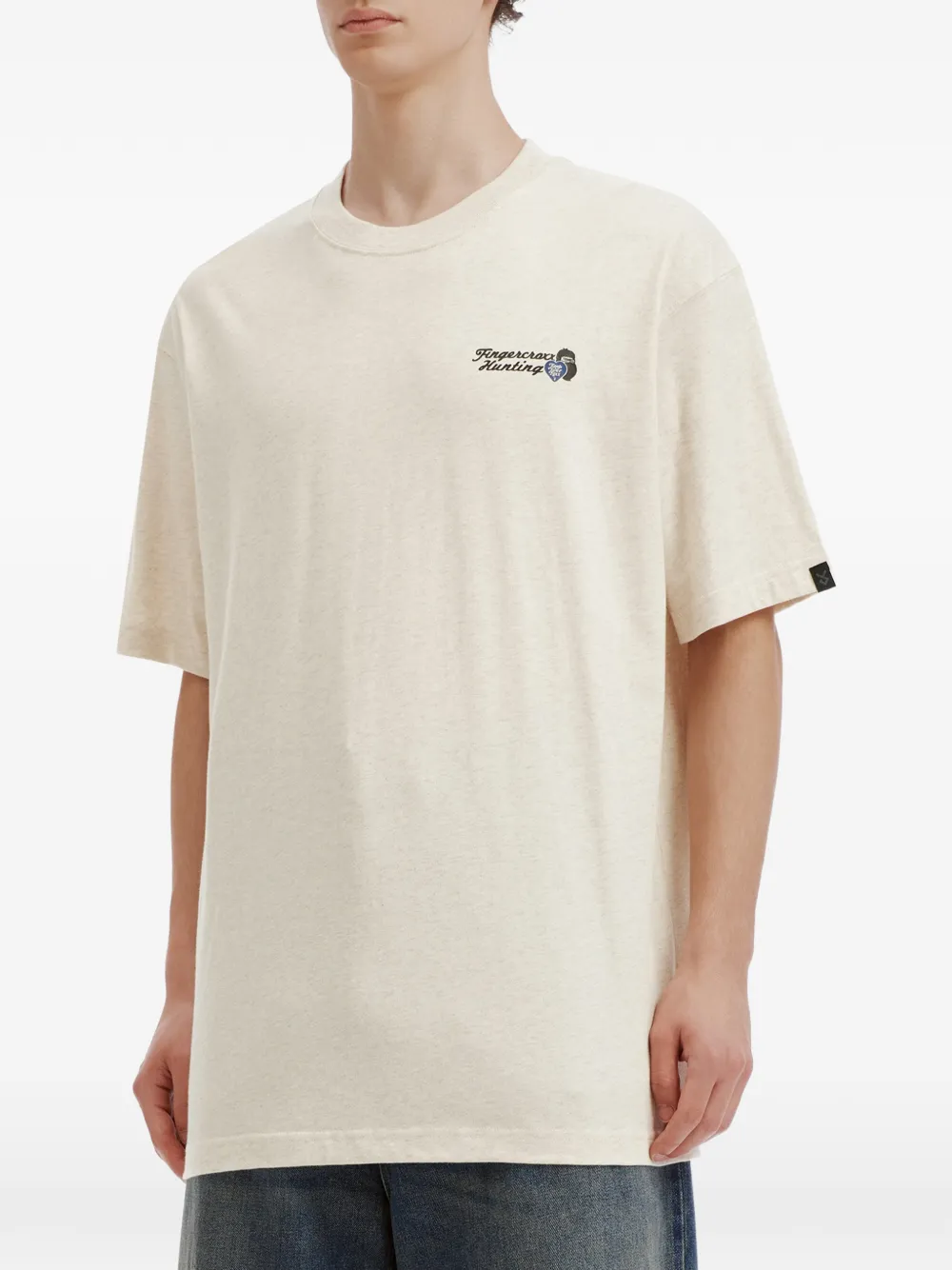 FINGERCROXX T-shirt met print Beige