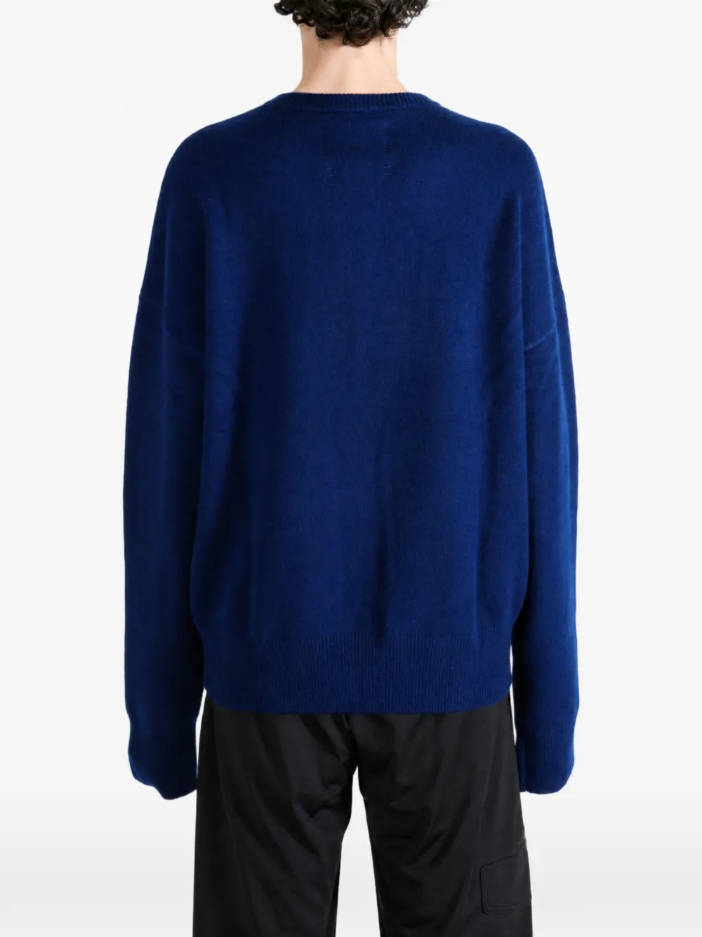extreme cashmere Trui met verlaagde schouders en rits Blauw