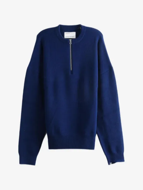 extreme cashmere quarter-zip dropped-shoulder sweater