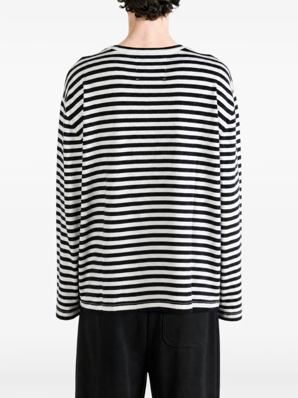 extreme cashmere N°452 Rock gestreept T-shirt met lange mouwen Wit
