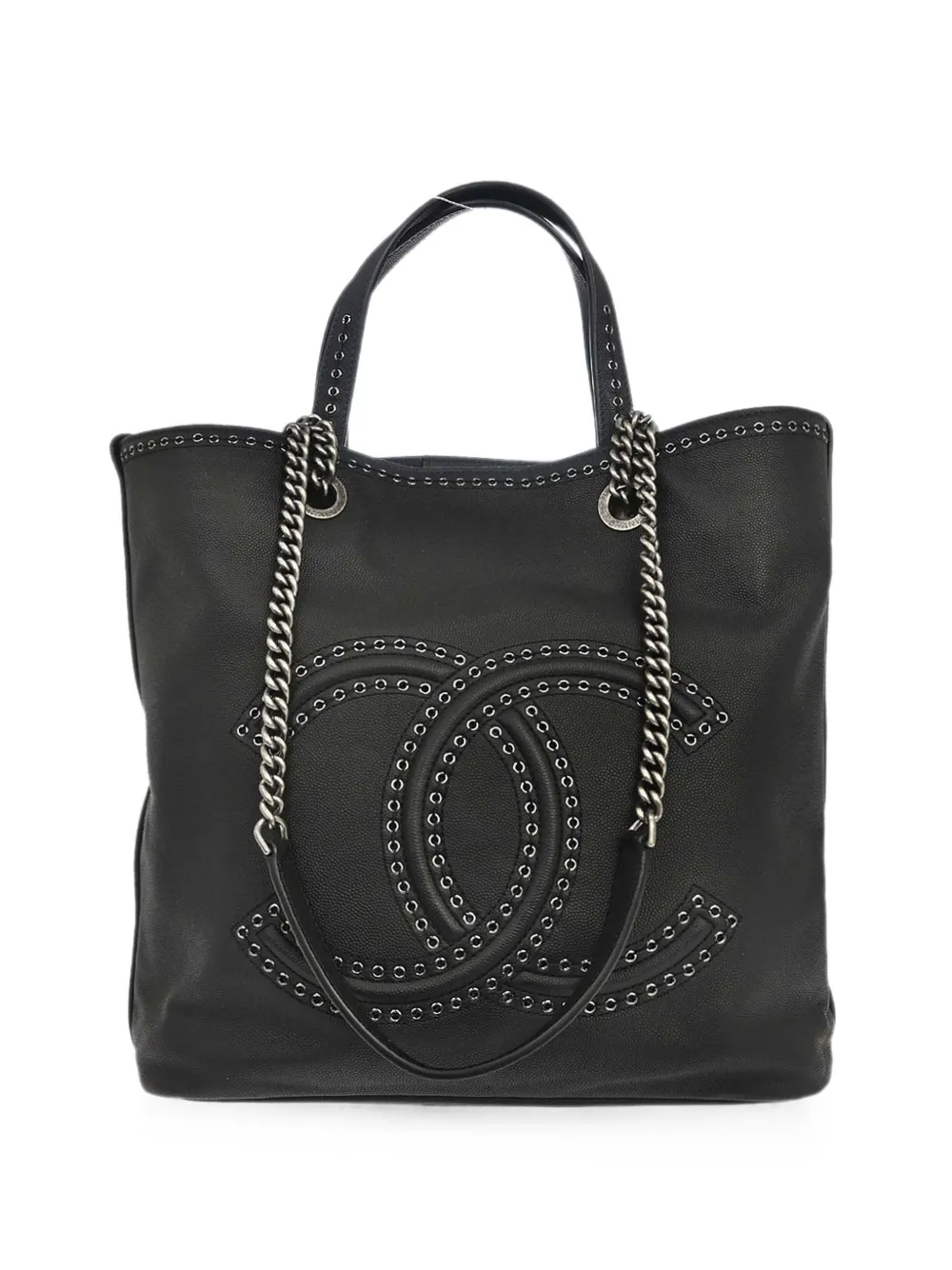 CHANEL Pre-Owned 2019 large Coco Eyelets tote bag - Nero