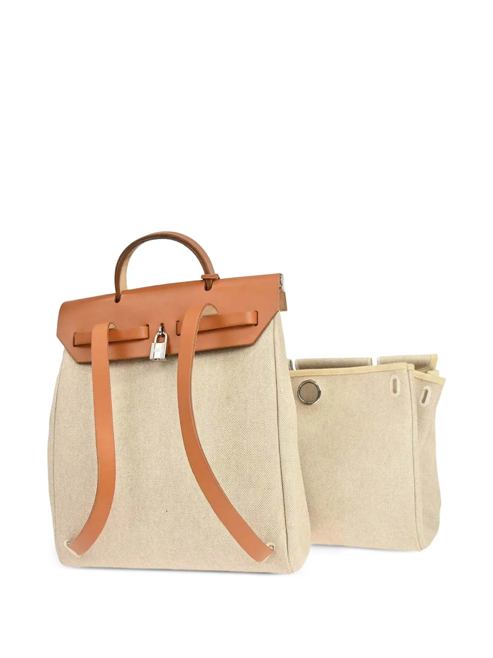 Hermès Pre-owned 1999 Toile H Herbag a Dos 2 in 1 Backpack in Neutrals, view 2