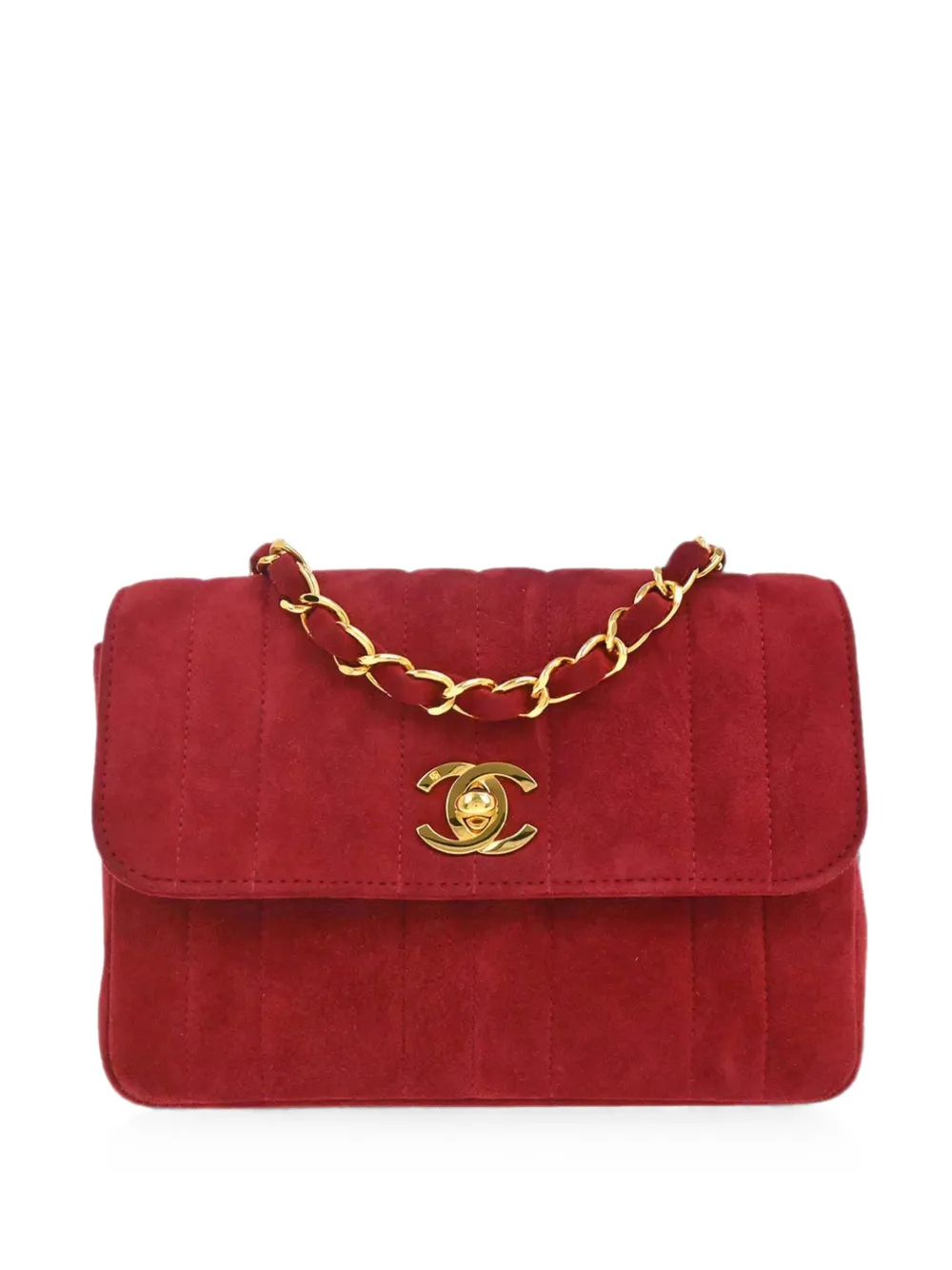 CHANEL Pre-Owned 1995 suede shoulder bag - Rosso