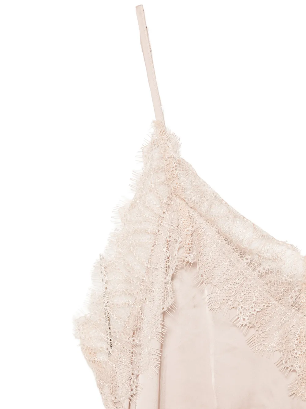 Luisa Cerano Asymmetrische blouse met kanten afwerking Beige