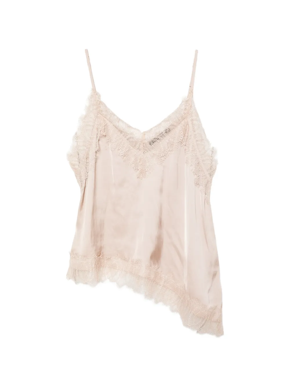 Luisa Cerano lace-trim asymmetric blouse - Toni neutri