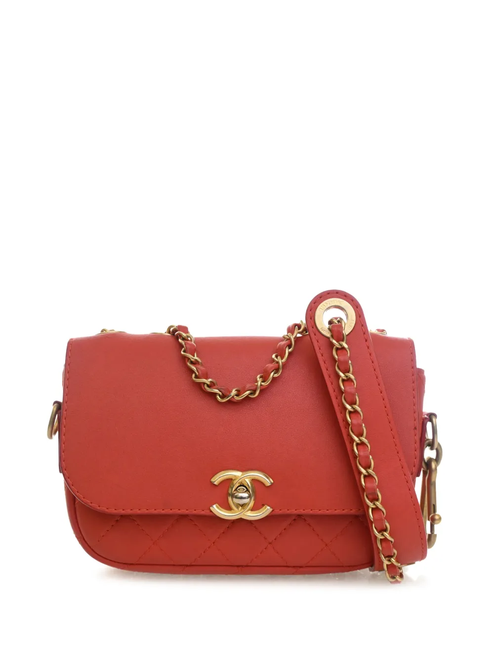 CHANEL Pre-Owned 2019 Quilted Calfskin Multi Pouching Flap and Coin Purse crossbody bag - Rosso