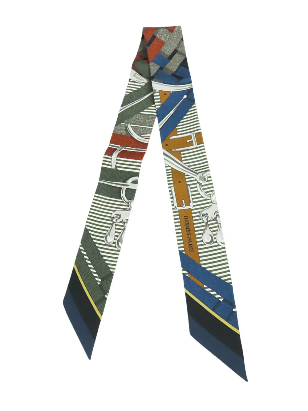 Hermès Pre-Owned 2000-2026 Mors a Jouets Chemise Twilly Silk Scarf scarves - Blau