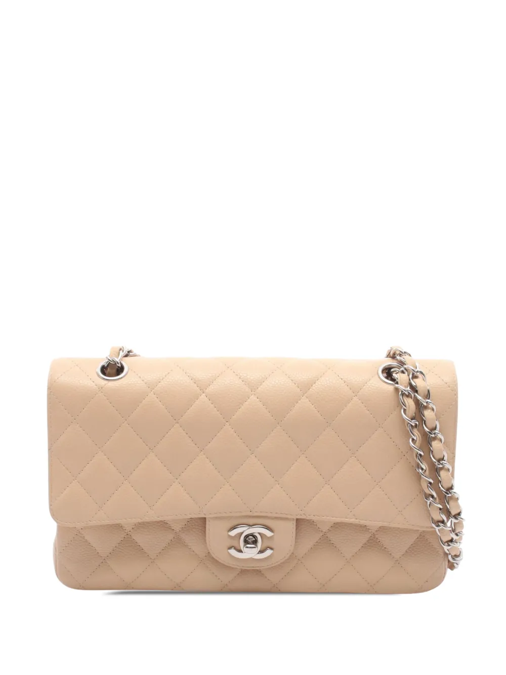 CHANEL Pre-Owned 2010-2011 Medium Classic Caviar Double Flap shoulder bag - Toni neutri