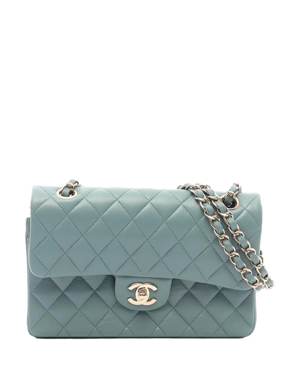 CHANEL Pre-Owned 2021-2026 Small Classic Lambskin Double Flap shoulder bag - Verde