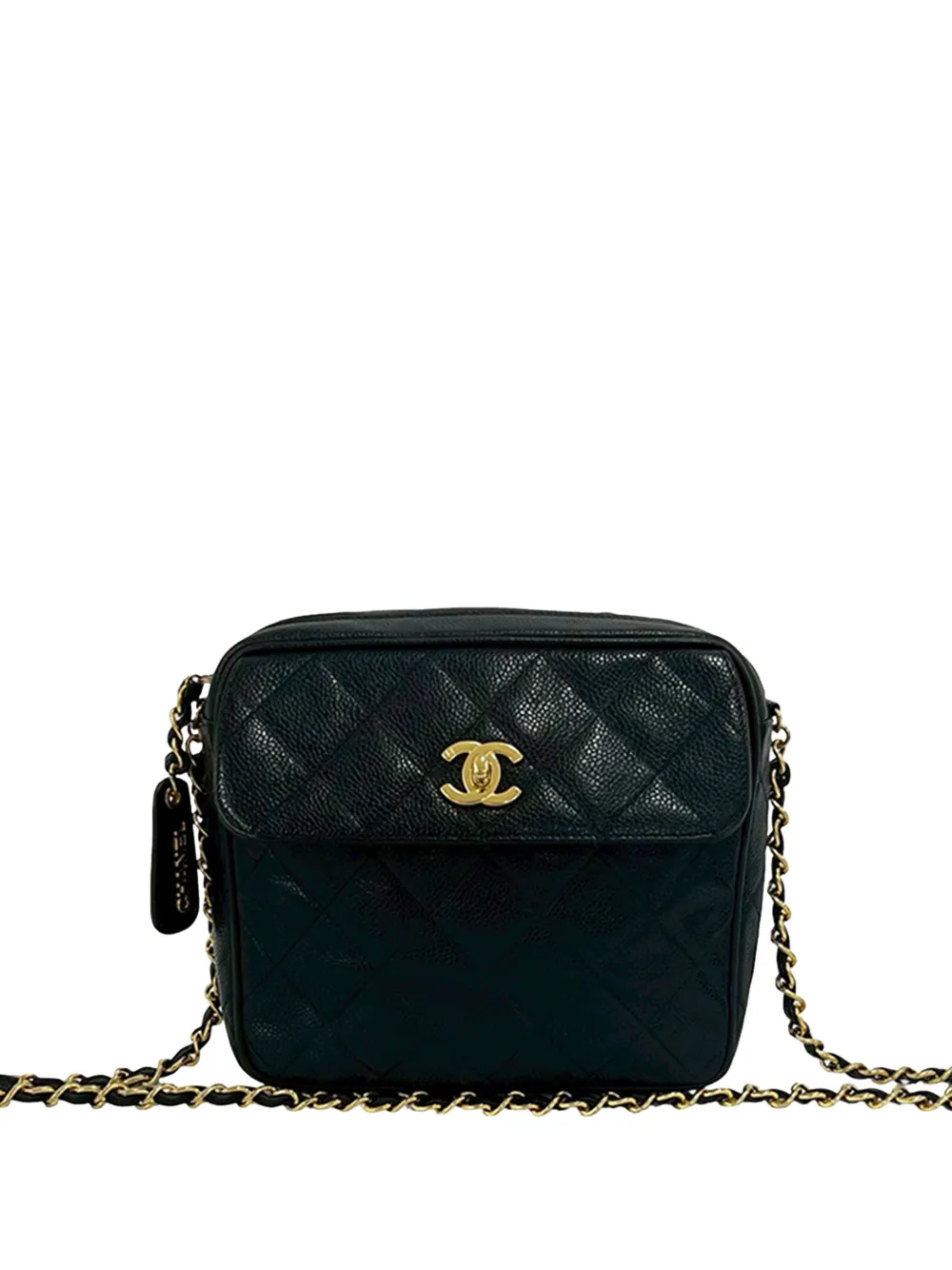 CHANEL Pre-Owned 1994-1996 CC Quilted Caviar Front Pocket Camera Bag crossbody bag - Nero