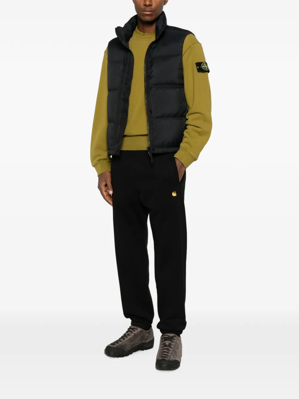 Carhartt WIP Chase elastische trainingsbroek met geborduurd logo Zwart