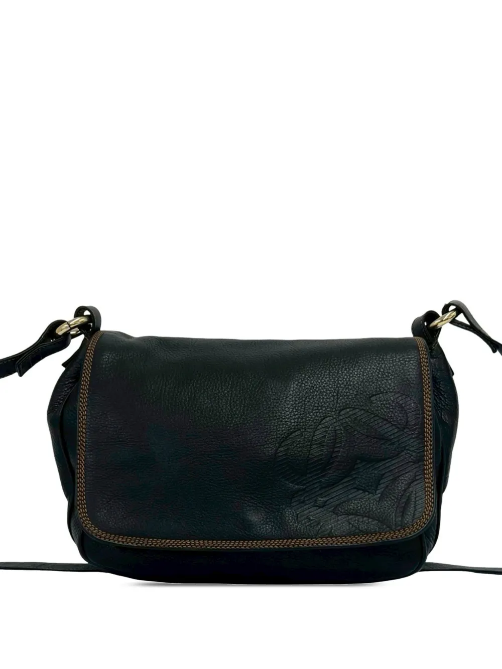 Loewe Pre-Owned 2000-2026 Leather Anagram Flap crossbody bag - Nero