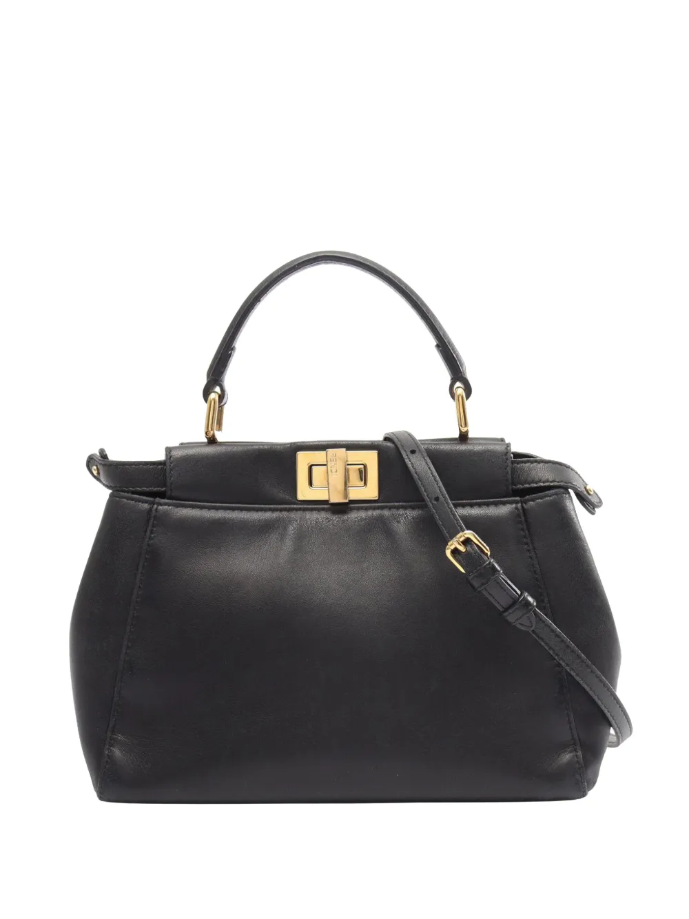 Fendi Pre-Owned 2010-2026 Mini Leather Peekaboo Iconic satchel - Schwarz