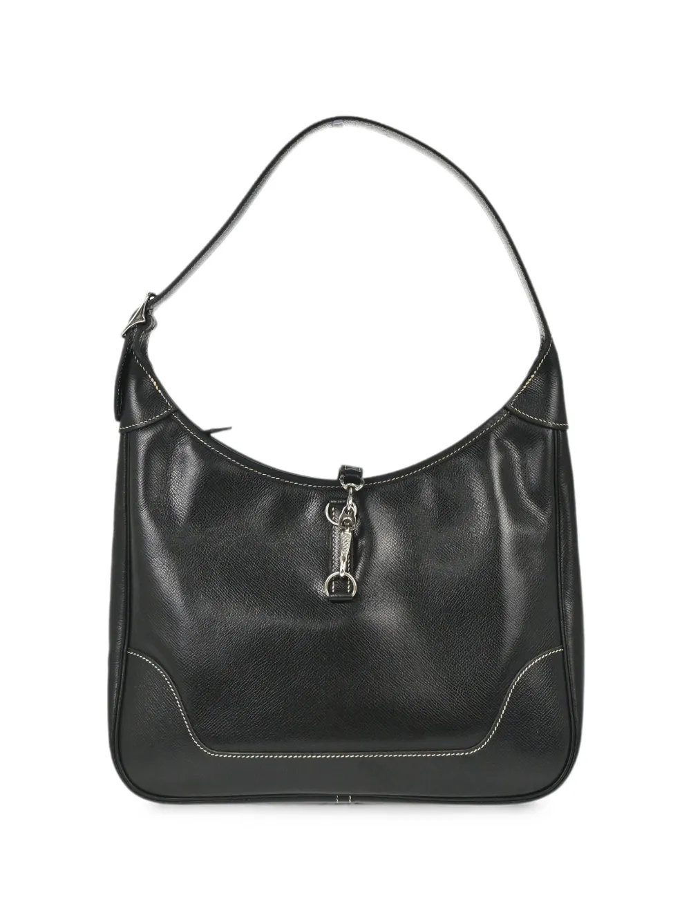 Pre-owned Hermes 2001 Lisse Trim 31 Shoulder Bag In 黑色