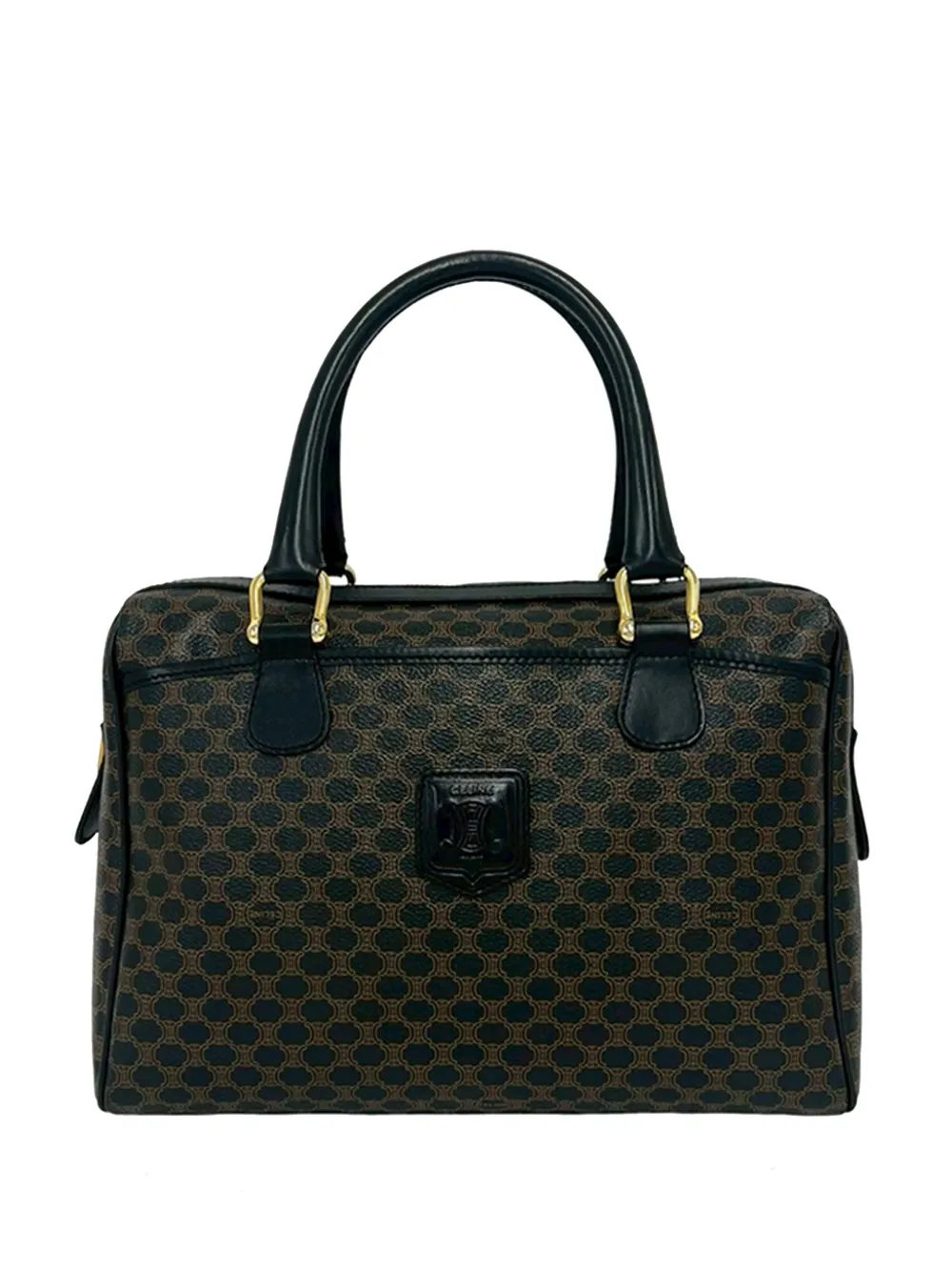 Celine Pre-Owned 20th Century Macadam Coated Canvas boston bag - Braun