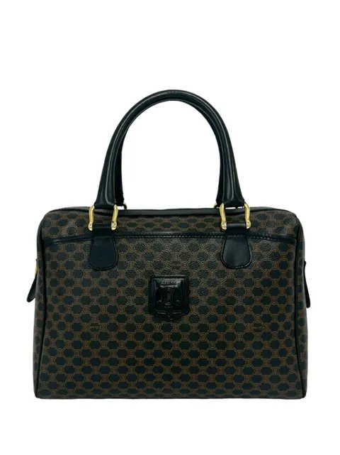 Celine Pre-Owned 20th Century Macadam Coated Canvas boston bag
