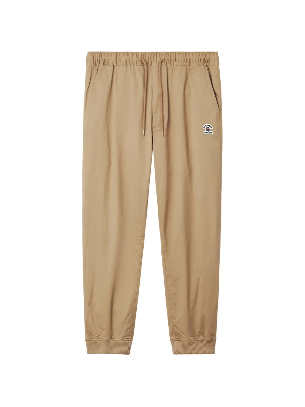 FINGERCROXX logo-patch tapered track pants - Nude