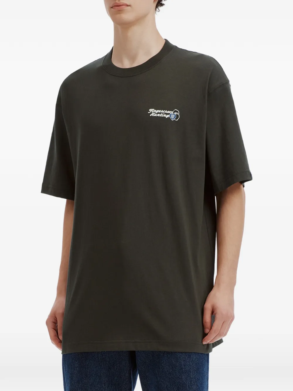 FINGERCROXX Katoenen T-shirt met logoprint Grijs