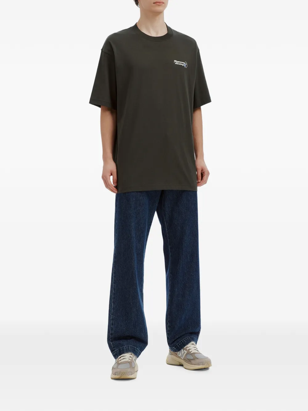 FINGERCROXX Katoenen T-shirt met logoprint Grijs