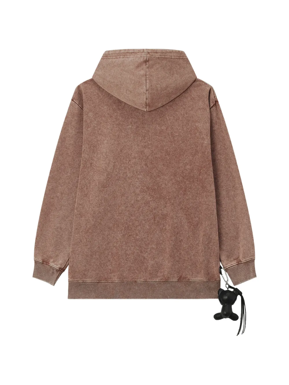 izzue Hoodie met geborduurd logo en acid wassing Bruin