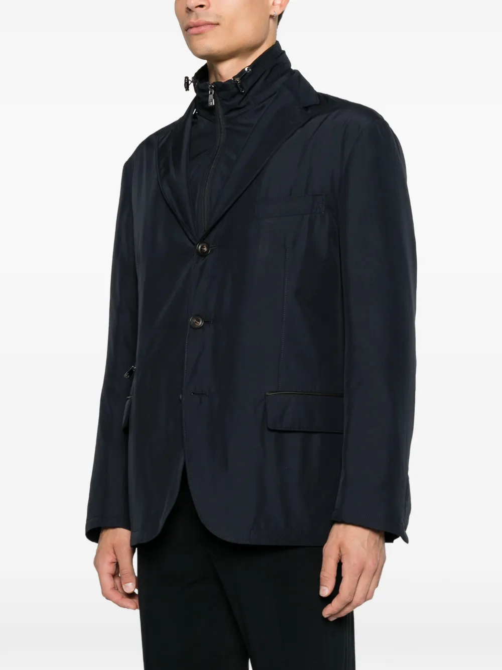 Corneliani layered button-up jacket Blauw