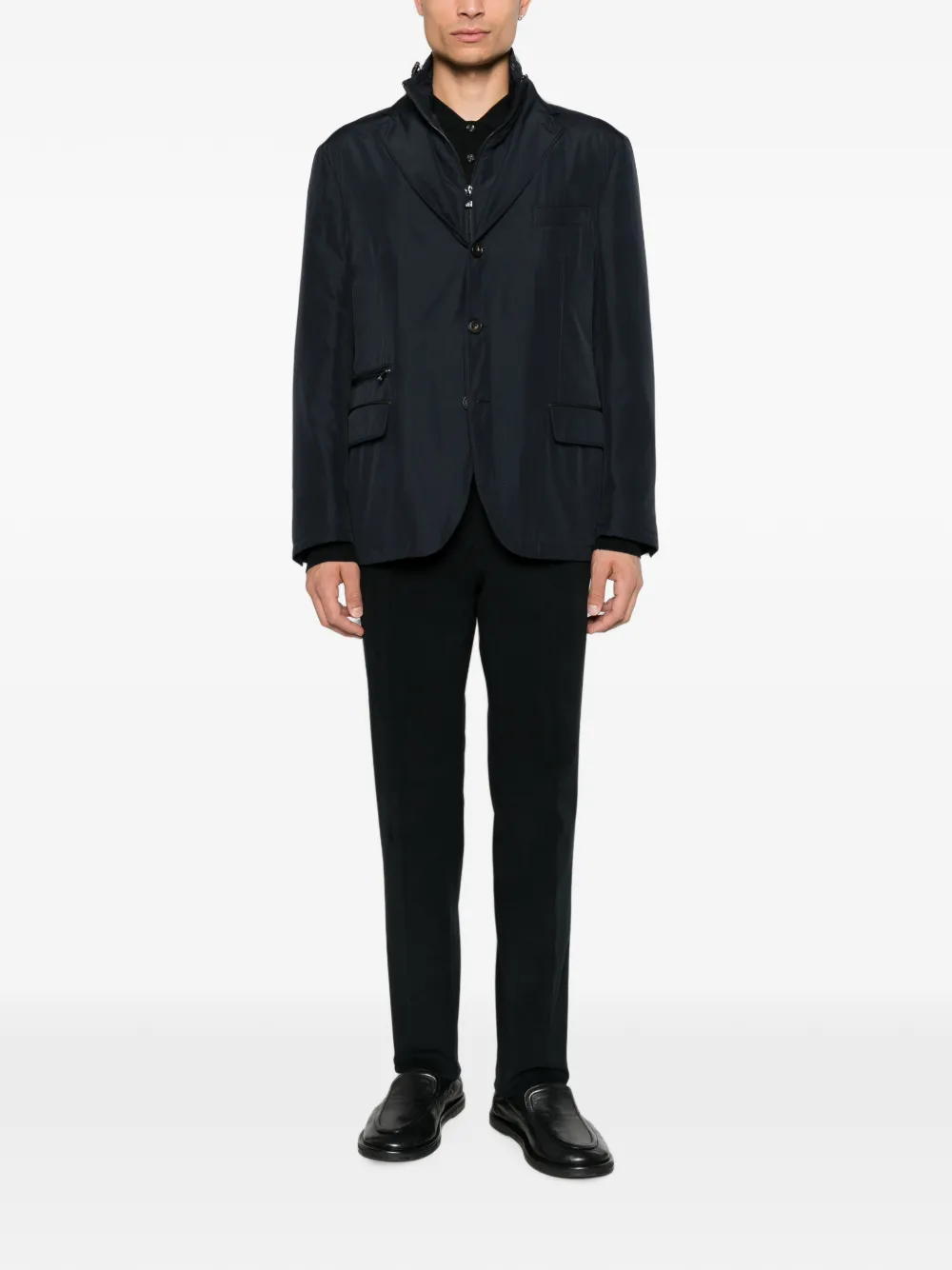 Corneliani layered button-up jacket Blauw