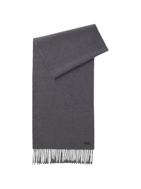 BOSS Italian-made wool scarf with logo patch
