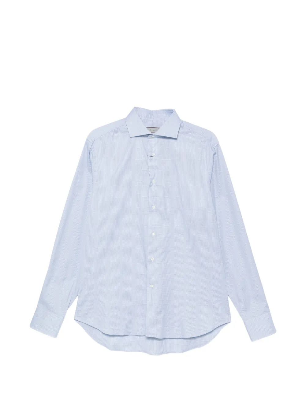Canali micro-check long-sleeve shirt - Blu