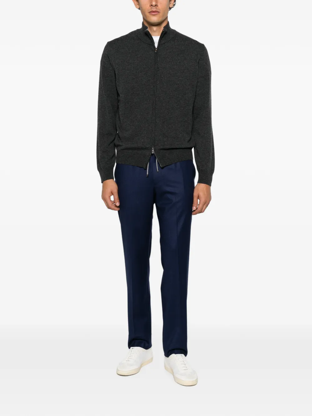 Corneliani Trui met hoge hals en rits Grijs