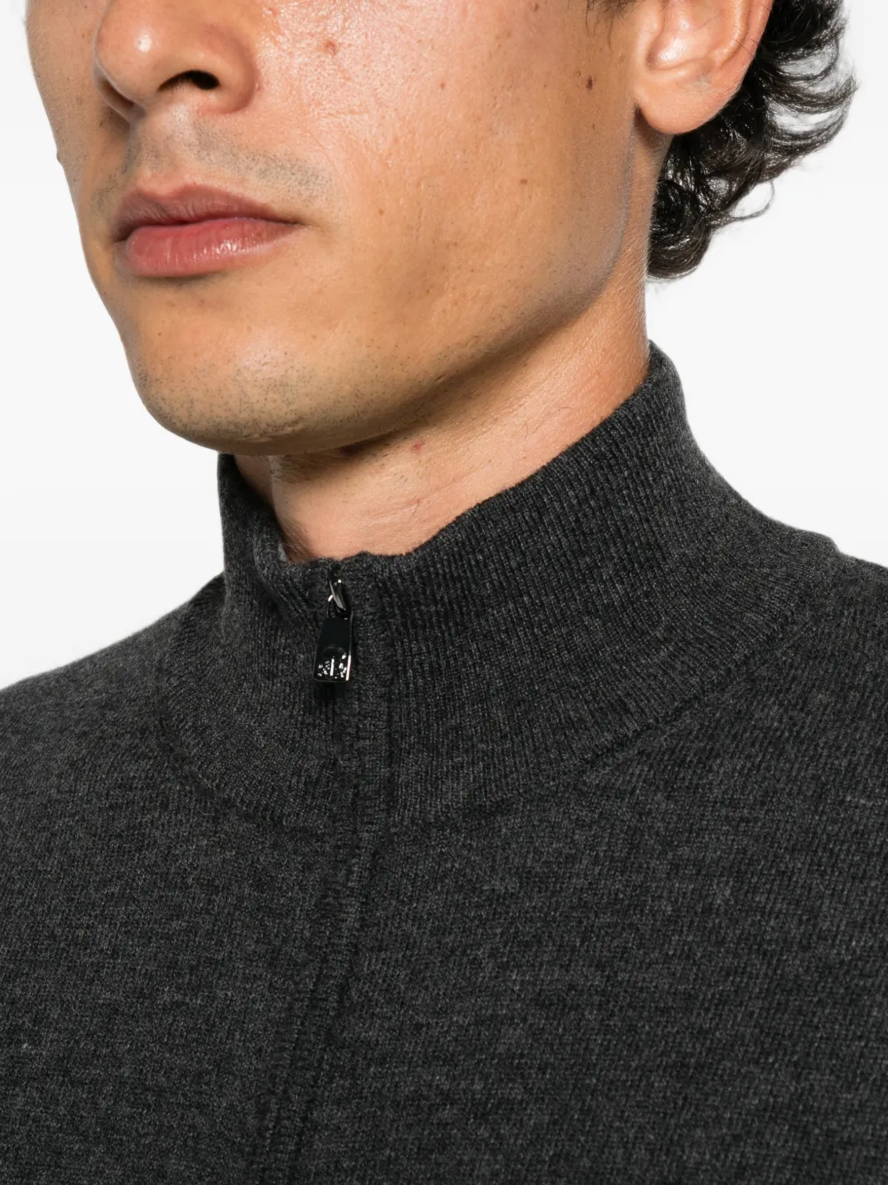 Corneliani Trui met hoge hals en rits Grijs