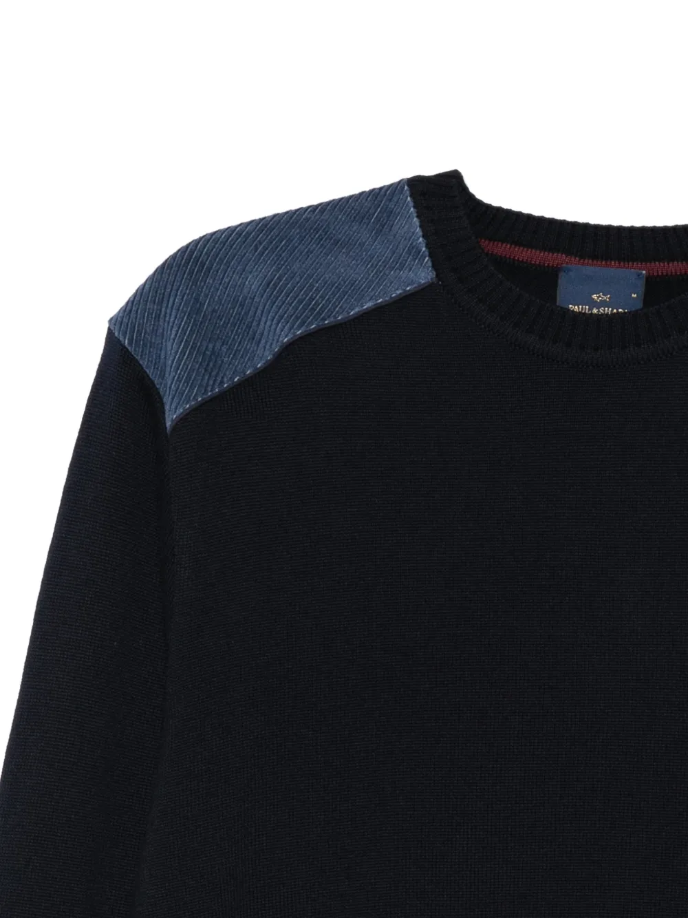 Paul & Shark Trui met ribfluwelen vlakken Blauw