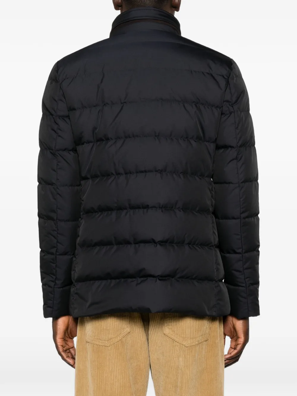 Moorer quilted high-neck jacket Blauw