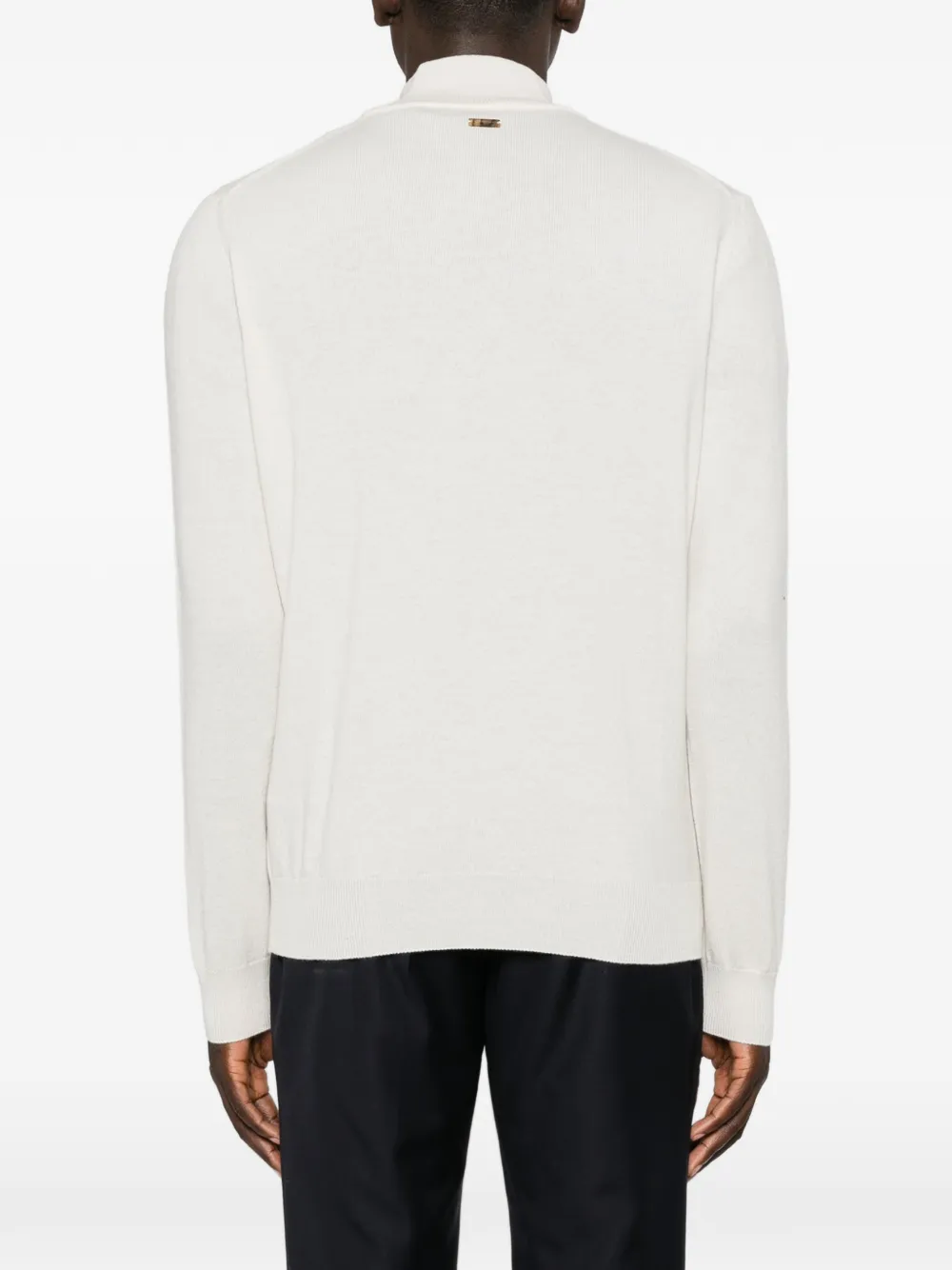 Corneliani Gebreide trui met kwartrits Beige