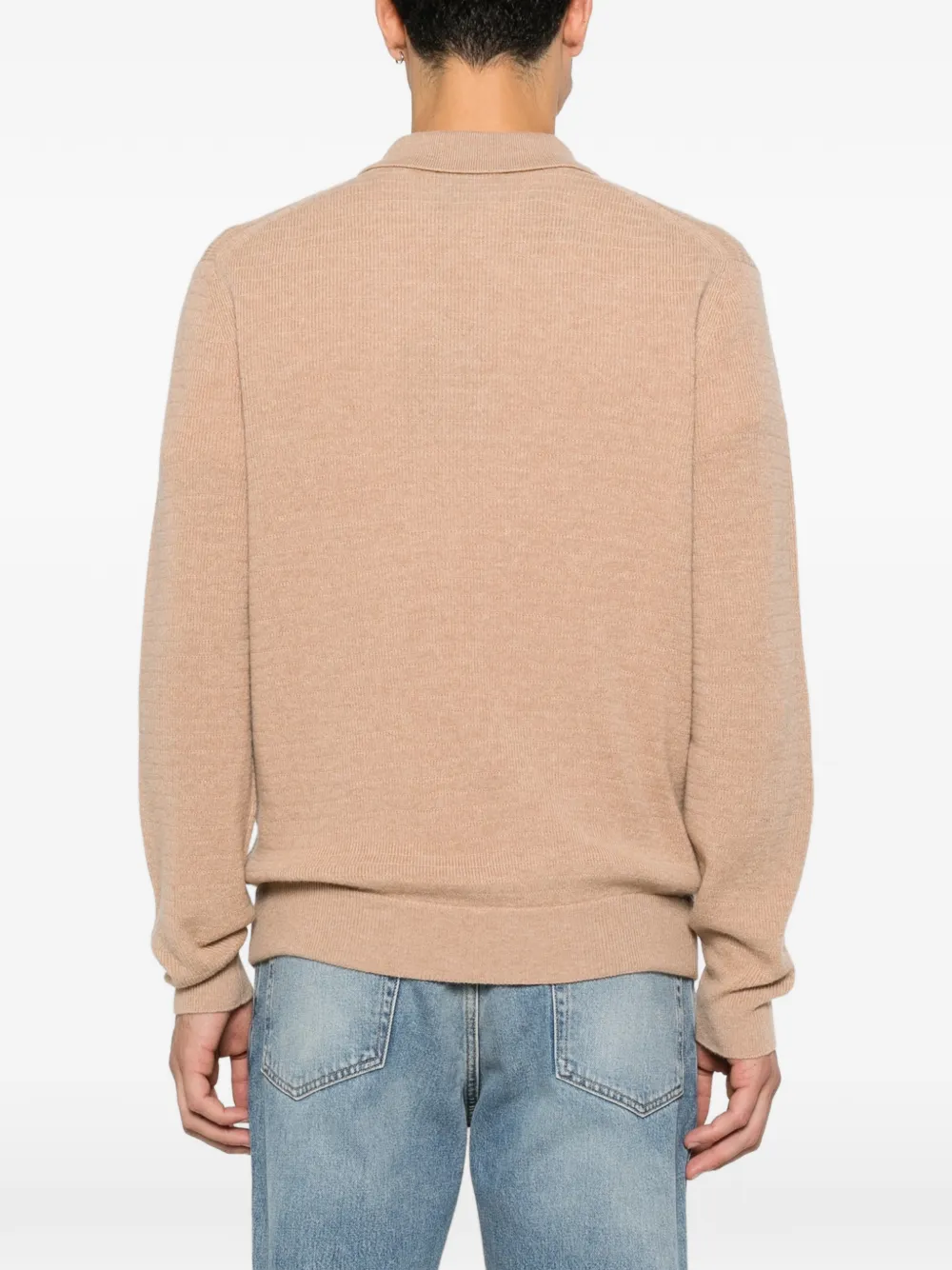 Canali Gebreide trui met kwartrits Beige