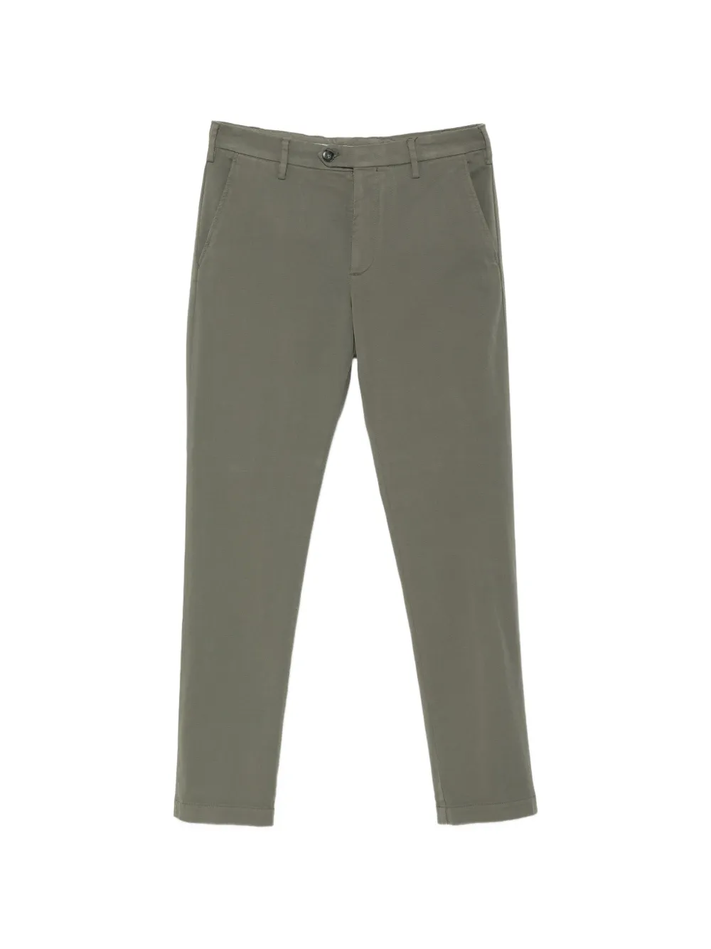 Canali diagonal-weave chino trousers - Verde