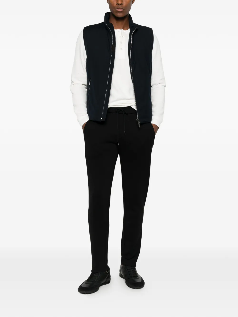 Moorer Gilet met hoge hals Blauw