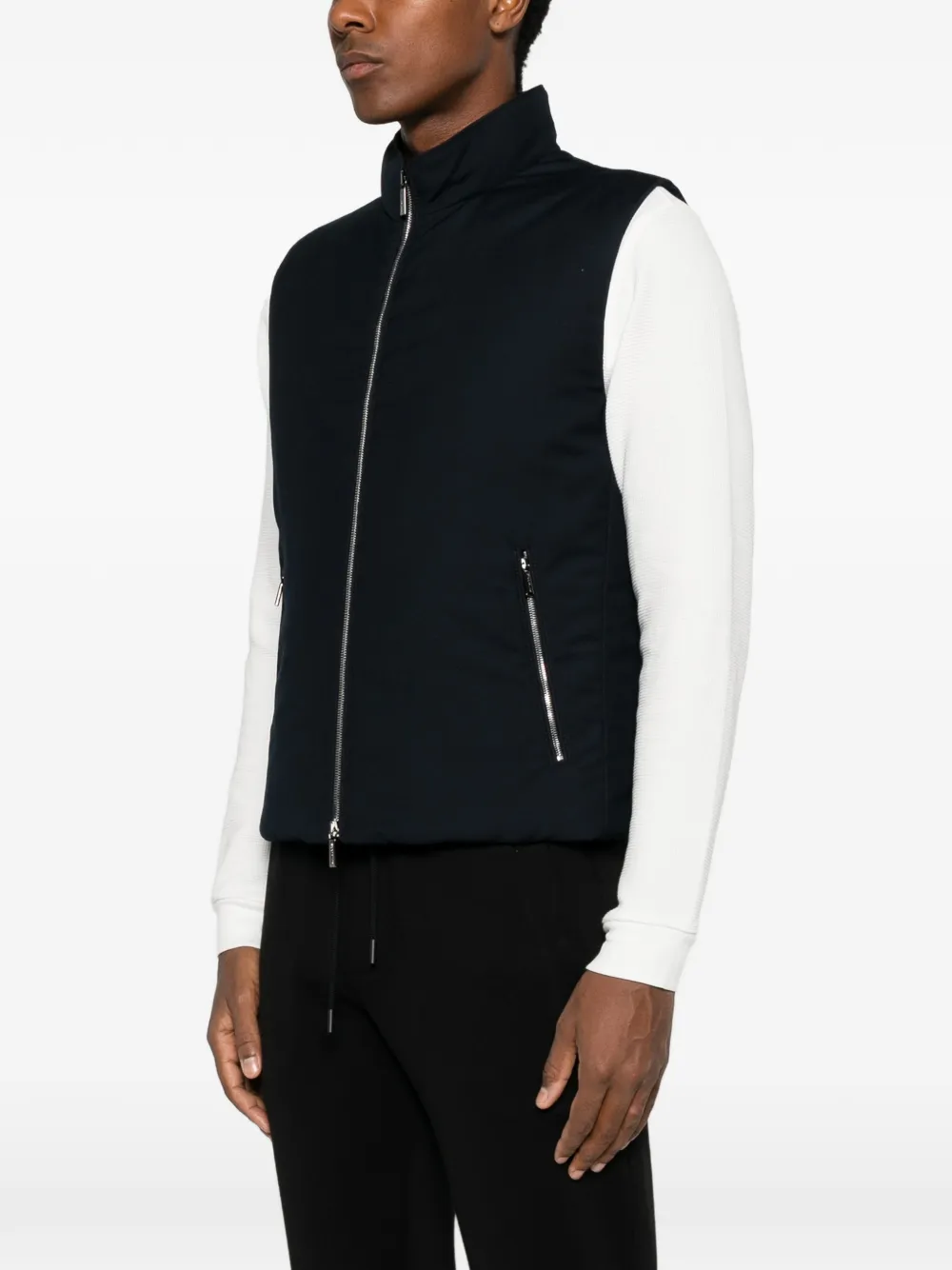 Moorer Gilet met hoge hals Blauw