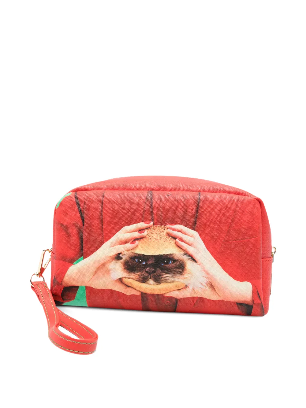Seletti cat-print wash bag