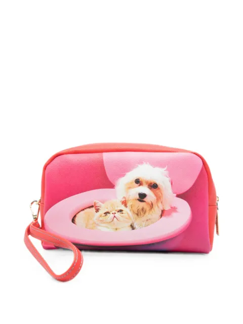 Seletti Toiletpaper cat-and-dog-print makeup bag