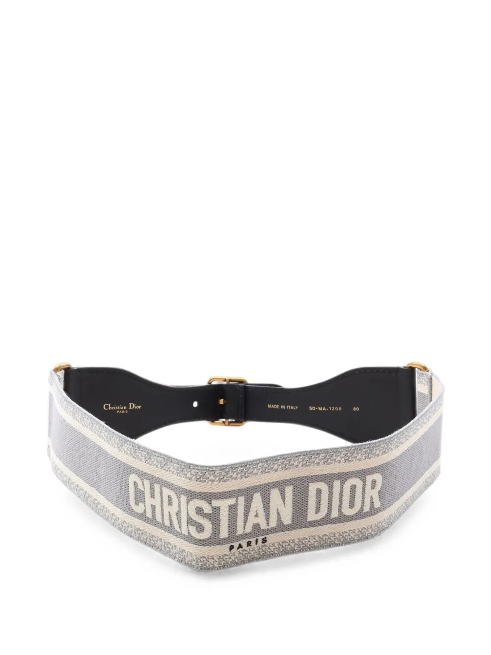 Christian Dior Pre-Owned 2010s embroidered leather belt - Nero