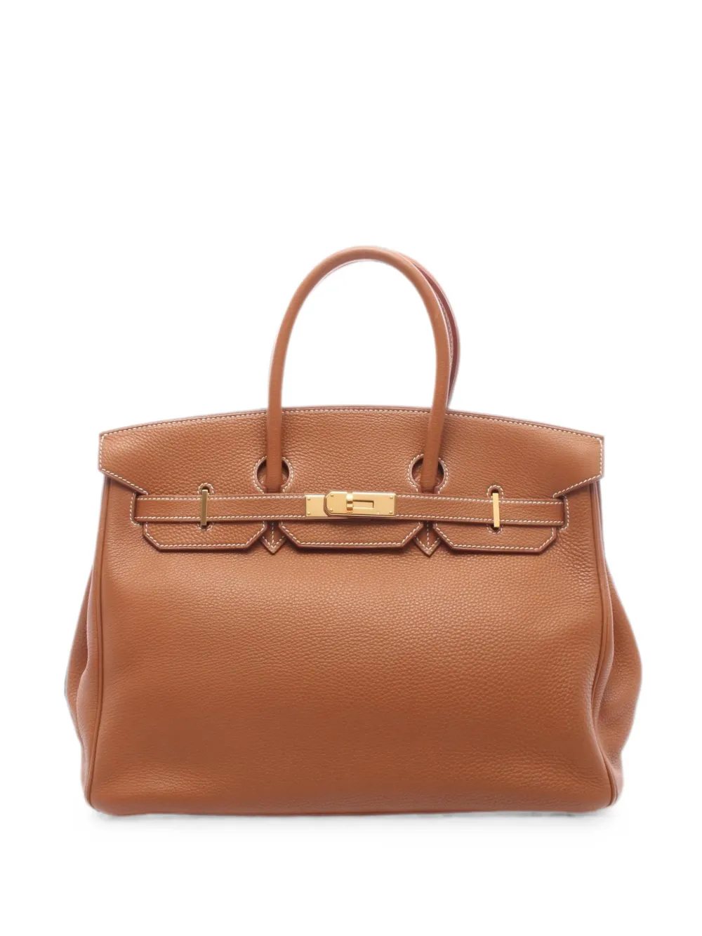 Hermès Pre-Owned 2002 35 Birkin clemence leather tote bag - Braun
