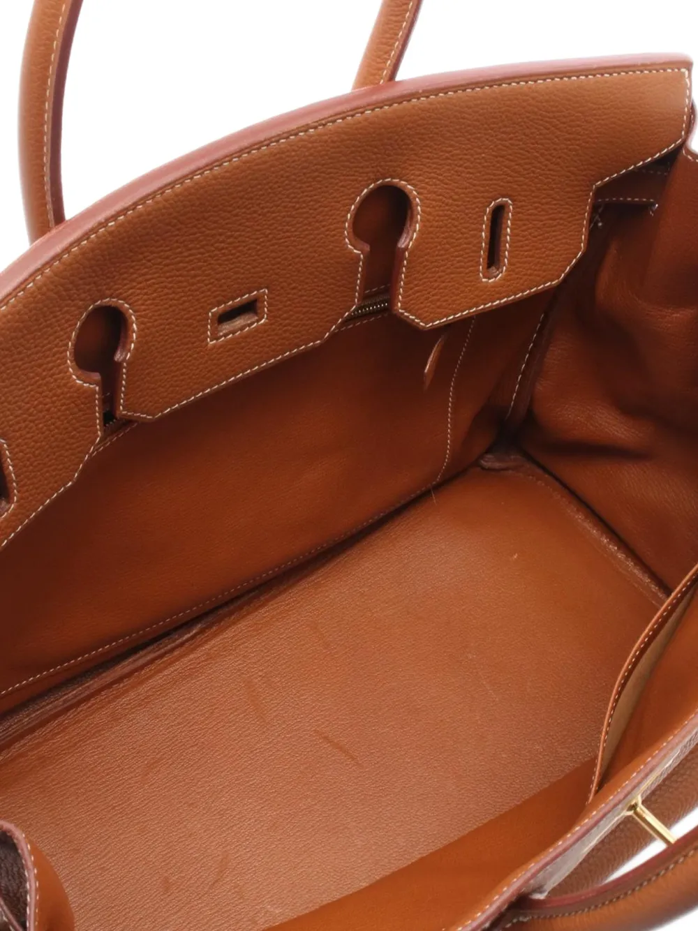 Hermès Pre-owned 2002 35 Birkin Clemence Leather Tote Bag in Brown, view 3
