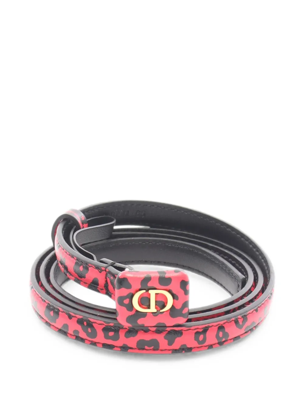 Christian Dior Pre-Owned 2010s CD logo leopard-print belt - Rot
