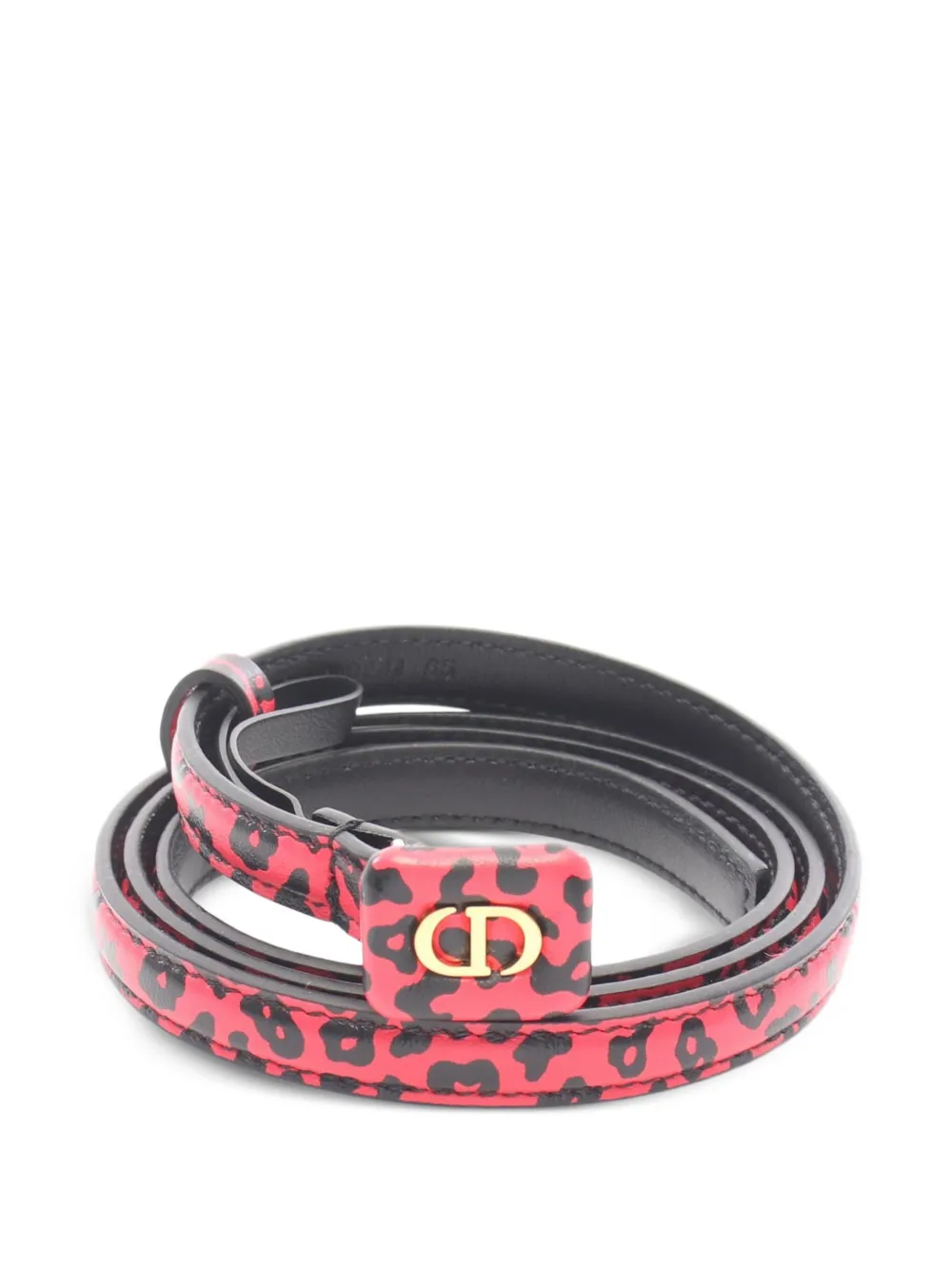 Christian Dior Pre-Owned 2010s CD logo leopard-print belt - Rot