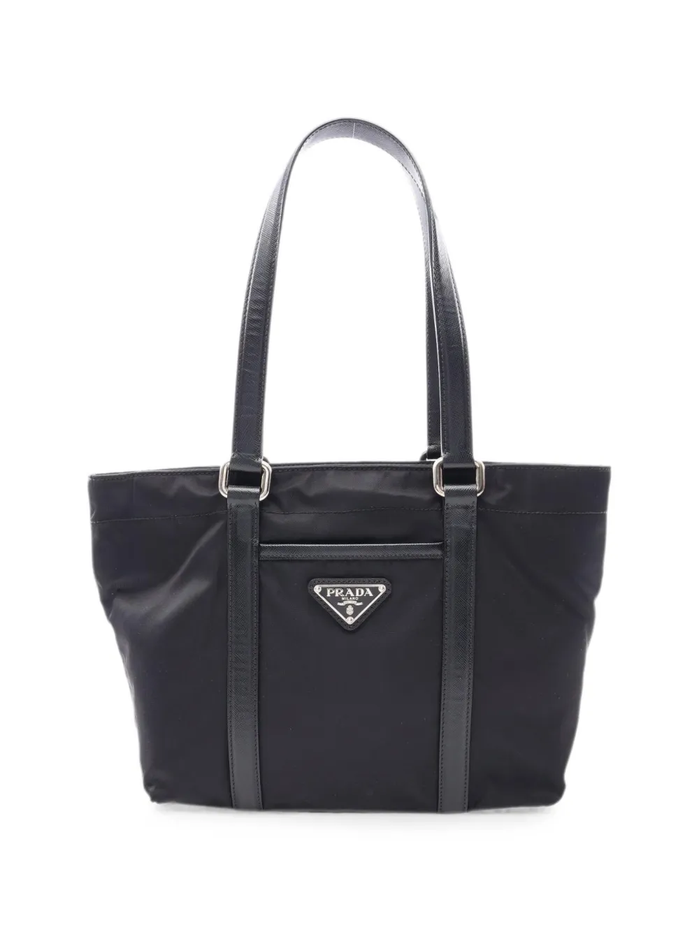Prada Pre-Owned 2010s triangle-plate tote bag - Schwarz